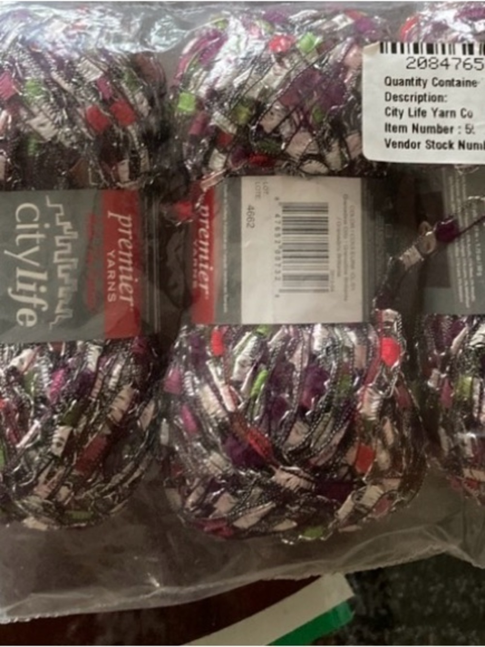 Multicolor Decorative Yarn - Purple, Pink, Green, Silver